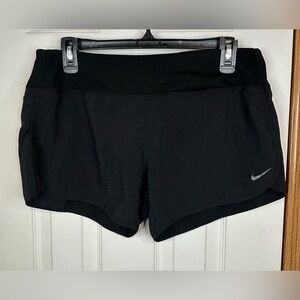 Nike Dri-Fit Women’s Black Running Gym Athletic Shorts Medium Hidden Pockets